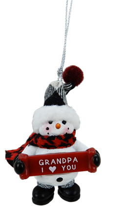 Grandfather Snowman Ornament