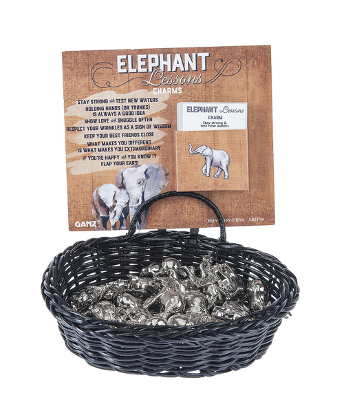 ELEPHANT LESSONS CHARM W/CARD