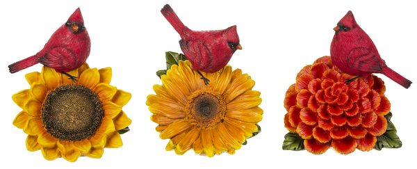 Cardinal On Flower Figurine