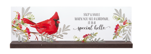 Cardinal Special Hello Plaque