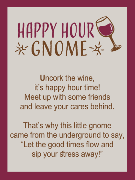 Mini Happy Hour Gnome - Asst