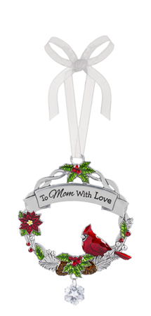 Mom Cardinal Wreath Ornament