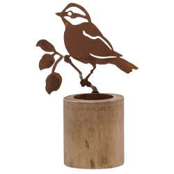 7" RUSTY BIRD TEALIGHT HOLDER