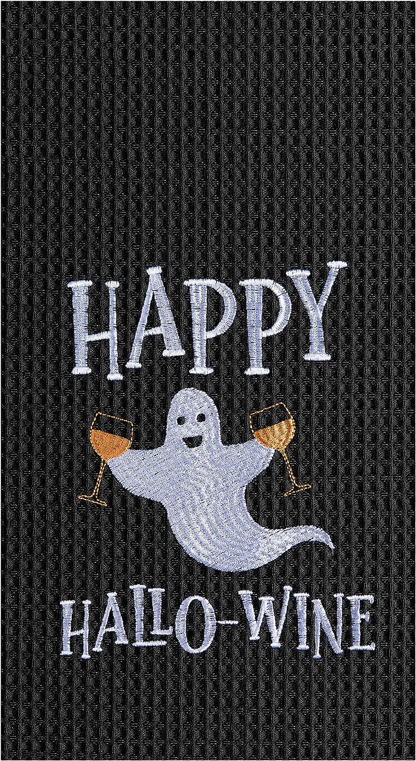 Happy Hallowine Waffle Towel