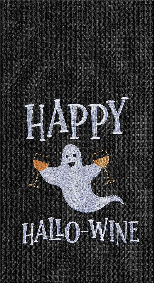 Happy Hallowine Waffle Towel