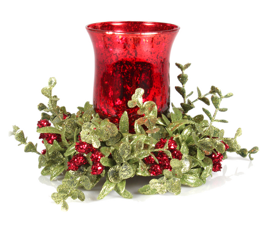7" Floral Set Mistletoe