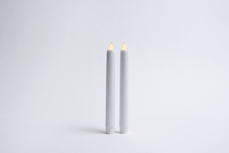 8.5" White Led Taper Set 2