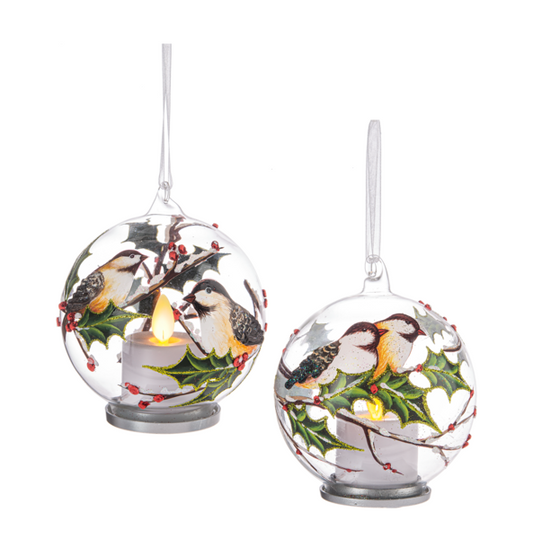 3" Led Glass Cardinal Ornament