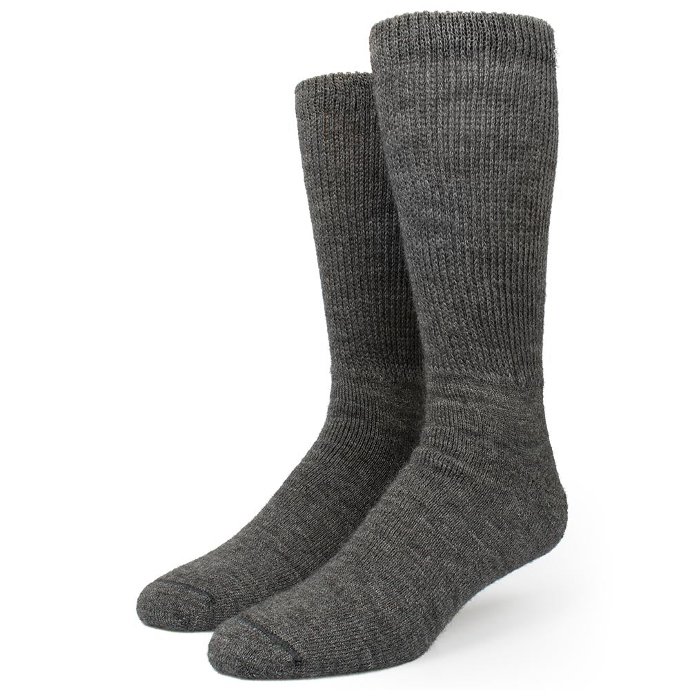 Mens Charcoal Loose Top Alpaca Socks