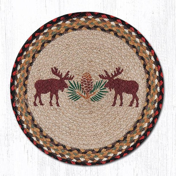 Moose 15" Round Jute Placemat