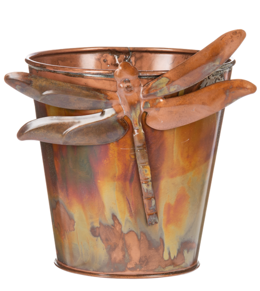 Metal Dragonfly Planter