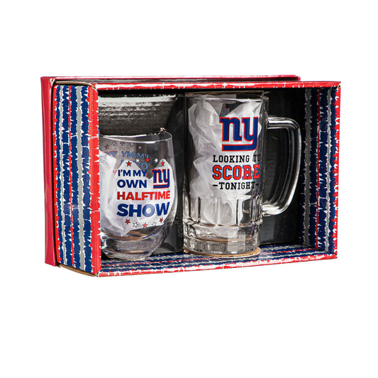 NY GIANTS BEER AND WINE GIFT SET