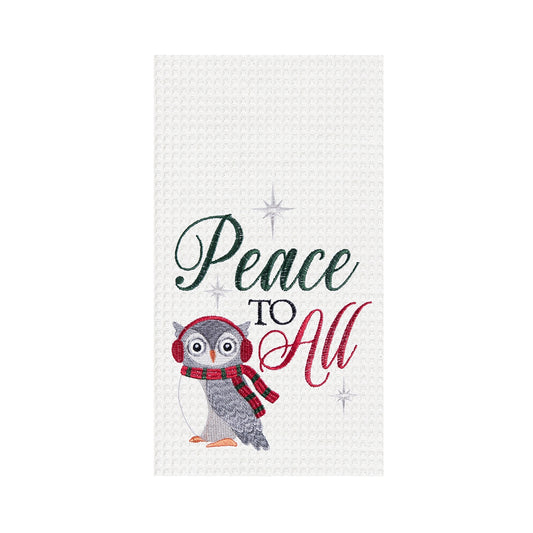 Owl Peace To All Waffle Towel