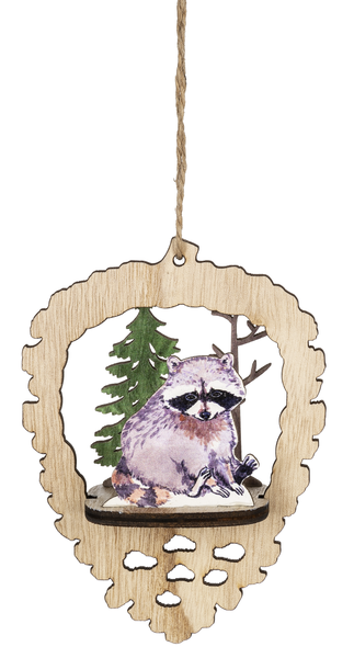 Laser Cut Bunnies Wooden Ornament