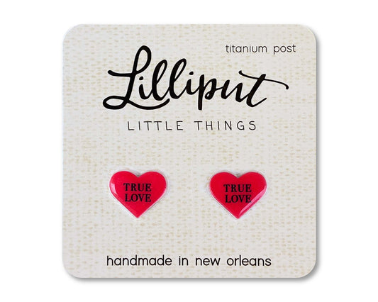 Red True Love Heart Earrings