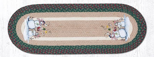13X36 Birdhouse Snowman Jute Runner