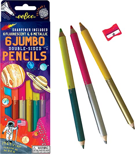 Space 6 Jumbo Double Sided Pencils