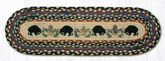 Black Bears 27 X 8.25 Jute Oval