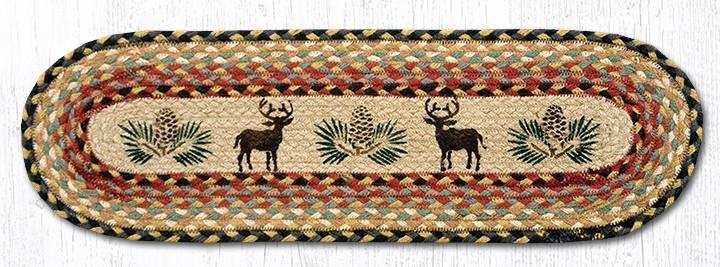 Deer/Pinecone 27 X 8.25 Jute Oval