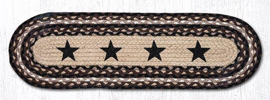 Black Stars 27 X 8.25 Jute Oval