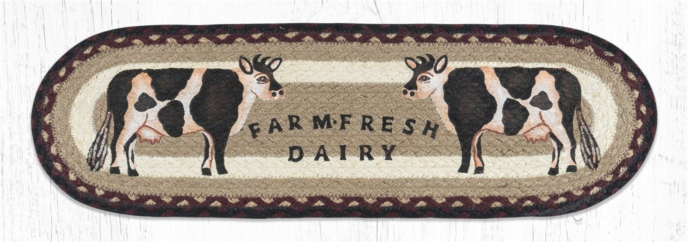 Farmhouse Cow 27 X 8.25 Jute Oval