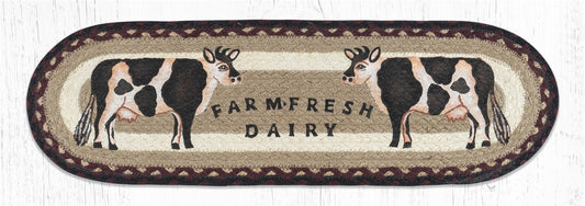 Farmhouse Cow 27 X 8.25 Jute Oval