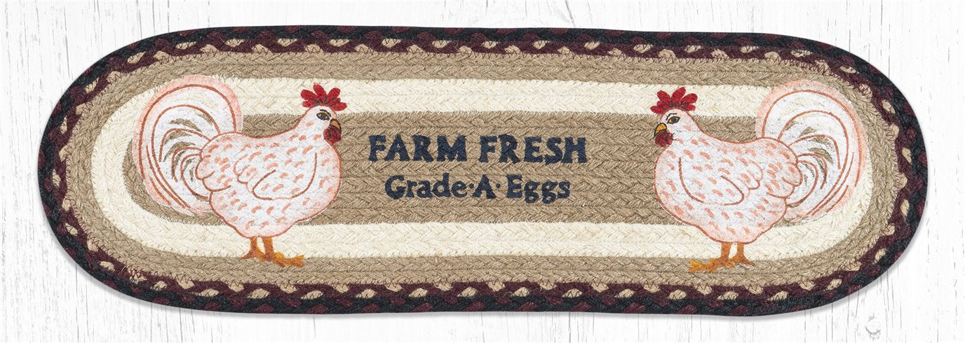 Farmhouse Chicken 27 X 8.25 Jute Oval