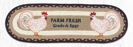 Farmhouse Chicken 27 X 8.25 Jute Oval