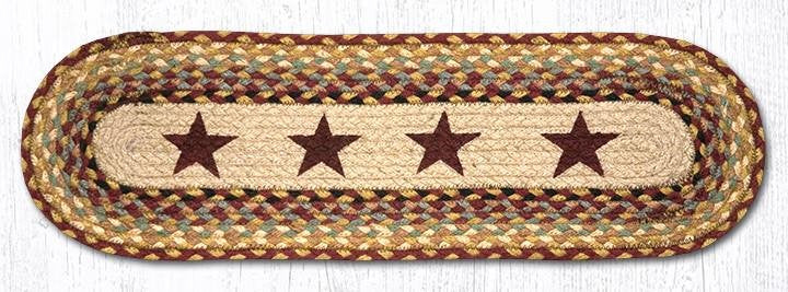 Burgundy Stars 27 X 8.25 Jute Oval