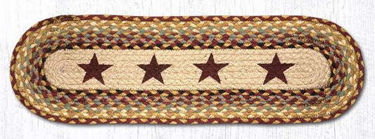 Burgundy Stars 27 X 8.25 Jute Oval