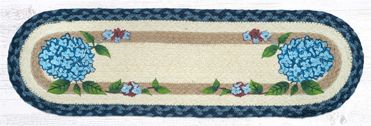 Blue Hydrangea 27 X 8.25 Jute Oval