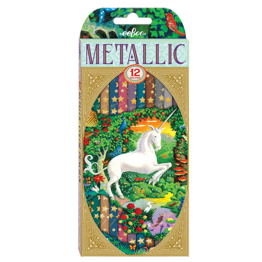 12 Unicorn Metallic Colored Pencils